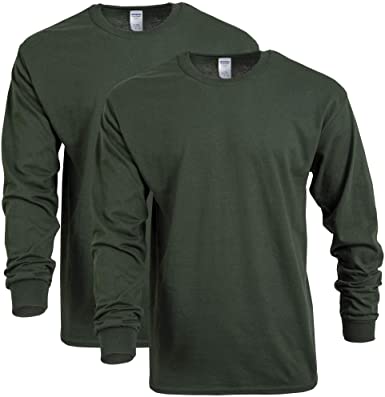 Gildan Men's Heavy Cotton Long Sleeve T-Shirt, Style G5400, 2-Pack