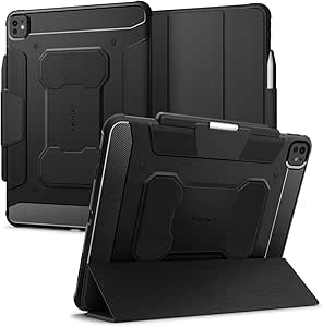 Spigen Rugged Armor Pro Designed for iPad Pro 13 inch Case (2024) M4 with Pencil Holder - Black