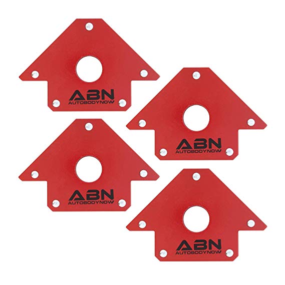 ABN Arrow Welding Magnet – Metal Working Tools and Equipment, 45, 90, 135 Degree Angle Magnet, 4 Pack of 50 Lb Magnet