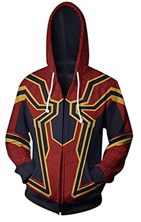 Unisex Superhero Cosplay Costume Cotton Fleece Hoodie Jacket with Zipper