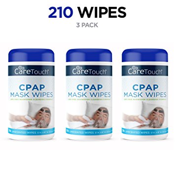 Care Touch CPAP Cleaning Mask Wipes - Unscented, Lint Free - 70 Wipes, Pack of 3 - 210 Wipes Total