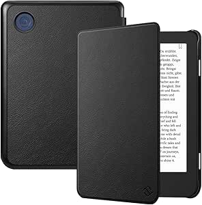 Fintie Slimshell Case for 6” Kobo Clara BW (2024) / Kobo Clara Colour (2024) / Kobo Clara 2E (2022) – Slim Lightweight Premium PU Leather Cover with Auto Sleep/Wake, Black