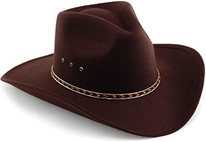WESTERN EXPRESS Child Pinch Front Faux Felt Cowboy Hat Brown
