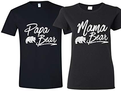 Texas Tees Matching Shirt for Couples Mom & Dad, Includes Papa Bear Shirt & Mama Bear Shirt