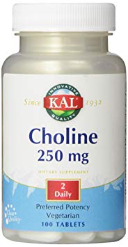 KAL Choline Tablets, 250 mg, 100 Count