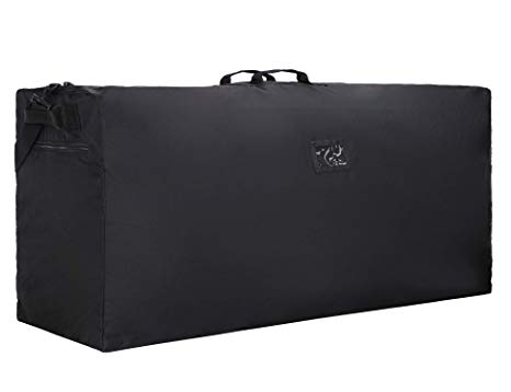 MIER Heavy Duty Nylon Cargo Duffel Bag Extra Large Travel Duffle,Foldable,Black, 220L