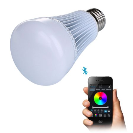 Crenova BC-01 8W E27 Bluetooth 40 LED Bulb  Light Playbulb  Color Changing Bulb - Dimmable 16000000 Colors Available - Free APP Remote Control - Support iPhone  iPad and Any Other Android Phones