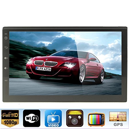 PolarLander 7 inch 2 DIN Universal Google Android 4.4.4 Car Stereo Radio touch Screen GPS Navigation Without DVD Player Support WIFI/3G/Bluetooth/OBD2/DVR/Mirror Link /Backup Camera/Steering control