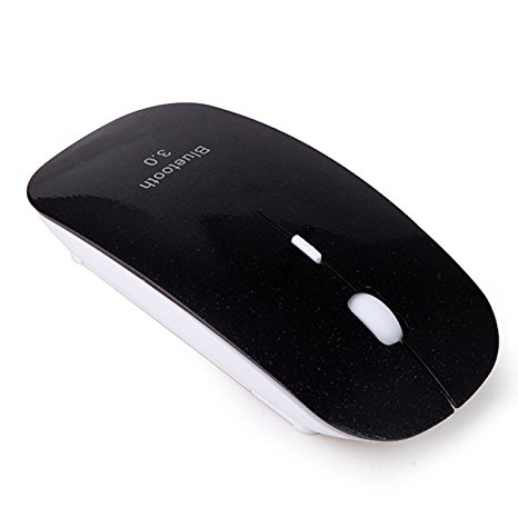 HDE Bluetooth 3.0 Wireless Mouse Optical Ergonomic Slim Profile Mouse with Adjustable DPI 800/1000/1200/1600 (Black)