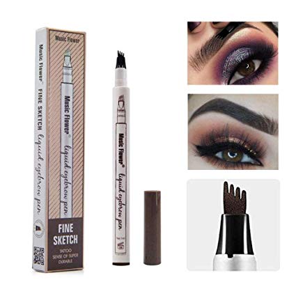 Yuxuan Eyebrow Tattoo Pen Microblading Eyebrow Pencil with a Micro-Fork Tip Applicator Creates Natural Looking Brows Effortlessly and Stays on All Day(1 pcs/set.Chestnut)