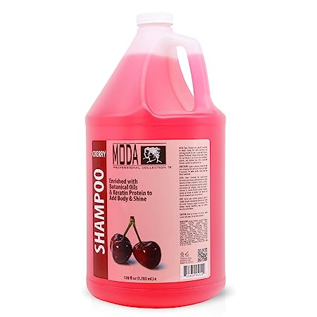 MODA - Moisturizing Shampoo for All Hair Types, Cherry, 128 Oz, Professional - Deeply Cleanses and Conditions, Strengthens, Restores and Shine your Hair