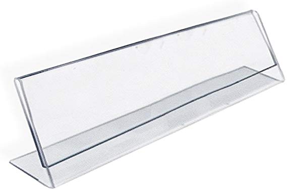 Azar 112702 Horizontal 6-Inch Width by 2-Inch Height Nameplate Acrylic Sign Holder, 10-Piece Set