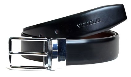 Vetelli Reversible Belt For Men: Hand-Made From Genuine Leather (Black/Brown)
