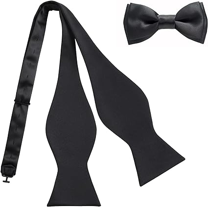 Yolev Black Bow Tie for Boy, Men Adjustable Pre-tied Bow Ties Set, Gift Idea for Adults & Children Classic Adjustable Bow Tie