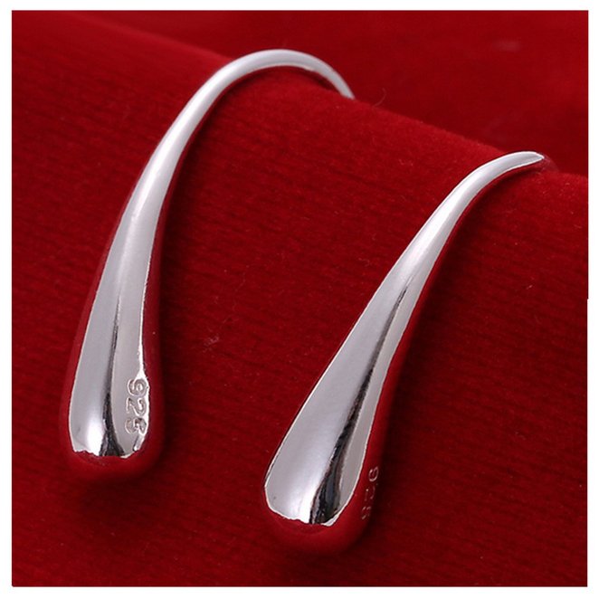 NYKKOLA Fashion Classic Jewellery 925 Solid Silver Teardrop Hoop Earrings