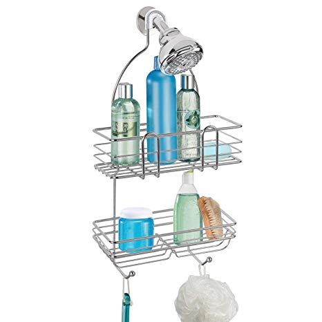BBLHOME Stainless Steel Wire Hanging Shower Caddy with Hooks Extra Wide Space for Shampoo, Conditioner, Razors, Towels, and More, Bathroom Storage Organizer Shelfs,Fits Most Shower Heads