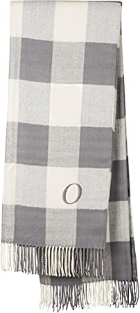 Cathy's Concepts Personalized Grey Buffalo Check Throw