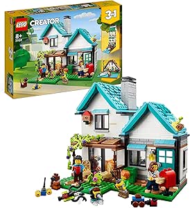 LEGO 31139 Creator 3-en-1 La Maison Accueillante, Kit de Construction de Maquettes avec 3 Habitations Différentes, Minifigurines et Accessoires, Cadeau Garçons et Filles