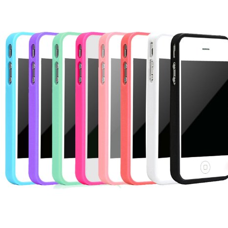 iPhone 4 Case iPhone 4S Case Costyle 8pcslot 8 colors Soft Trim High Clear Back Hard Cover Bumper Case for All iPhone 4 4S 4GS