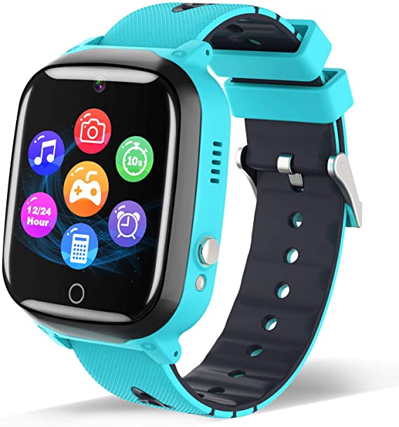 Smart Watch for Kids - Children Smartwatch Boys Girls with 7 Intelligent Games Music MP3 Player HD Selfie Camera Calculator Alarms Timer 12/24 Hours for 4-12 Years Old Students (Blue)