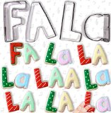 Celebrational SALE Christmas Cookie Cutters Sing FA LA La in Cookies 4 Piece Holiday Letter Set Shapes F A L a Heavy Duty Stainless Steel