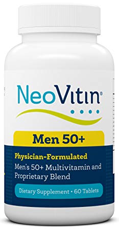 NeoVitin Men's 50  Multivitamin/Multimineral with Vitamin B, Vitamin D, Calcium, Vitamin D, L-Carnitine, Asian Ginseng Root Powder, Green Tea Leaf Extract, Turmeric Root Extract