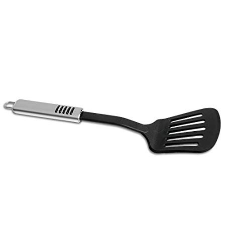 Slotted Flexible Spatula and Turner by Topenca is Made of Heat-Resistant Rustproof Nylon and Stainless Steel and Safe for Non-Stick Cookware