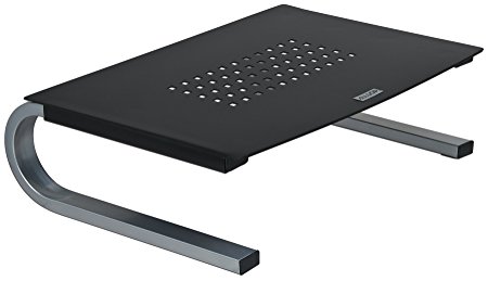 Allsop Redmond Monitor Stand, holds 40 lbs with keyboard storage space - Black (29248)