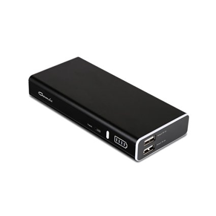Gomeir Power Bank 13000mAh Portable External Battery Pack 2 USB Port Portable Charger for Apple,iPhone,iPad Air,Mini,Samsung Galaxy,Note,Galaxy S6 Edge,GoPro,Android and Smartphones Tablets(Black)