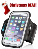 iPhone 66s Sweatproof Armband Sports and Running Armband For iPhone 66s5 and Galaxy S5S6S6 Edge 12M Warranty Key Holder Reflective Safety Strip Bonus Extender Strap