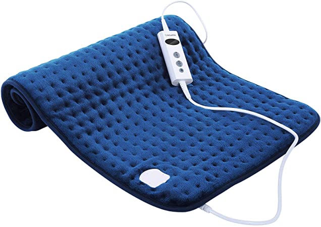 DISUPPO Large Electric Heating Pad for Back Pain and Cramps Relief -Extra Large [17.7"x33.5"] - Auto Shut Off - Heat Pad with Moist & Dry Heat Therapy Options - Hot Heated Pad