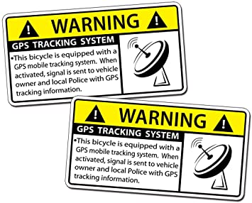 GPS Bicycle Alarm Security Caution Warning Tracking Decal Sticker Bike