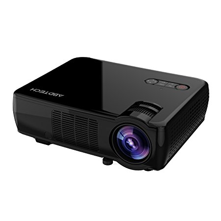 Abdtech 2600 Lumens LED Home Theater Projector Support HD 1080P Video- 5.0 Inch LCD TFT Display With Optical Keystone USB/AV/HDMI/VGA(Black)