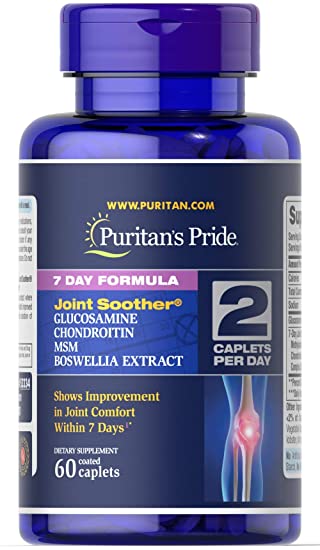 Puritan's Pride 7 Day Formula Joint Soother Glucosamine, Chondroitin, MSM & Boswellia-60 Caplets