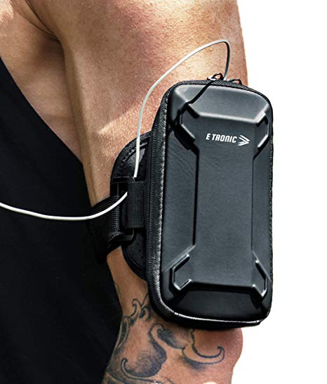 Sports Armband: Cell Phone Holder Case Arm Band Strap with Zipper Pouch Mobile Exercise Running Workout for Apple iPhone 6 6S 7 X Plus Touch Android Galaxy S6 S7 S8 S9 Note 5 Edge Pixel (Matte Black)