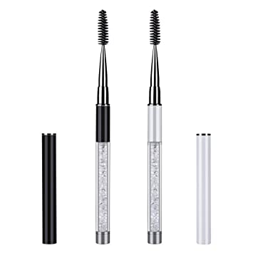 2PCS Professional Mascara Brushes Wands Eyebrow Brush With Cap Portable Eye Brush Eyelash Wands Brushes Makeup Applicator Cosmetic Brushes for Travel