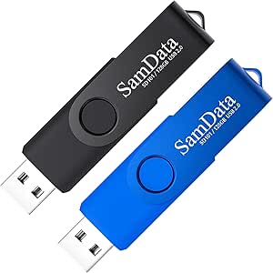 128GB USB Flash Drives 2 Pack 128GB Thumb Drives Memory Stick Jump Drive with LED Light for Storage and Backup (2 Colors: Black Blue)