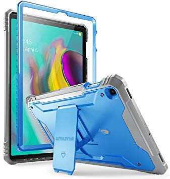 Galaxy Tab S5E Case, Poetic Full-Body Heavy Duty Dual-Layer Shockproof Protective Cover with Kickstand, Built-in-Screen Protector, Revolution Series, for Samsung Galaxy Tab S5E (SM-T720/T725), Blue