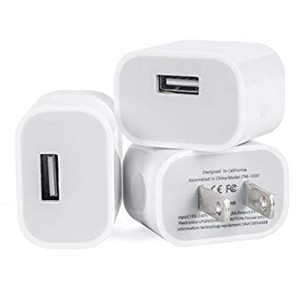 Spark Electronics 3PC Slim Single Port Rapid Speed USB Power Adapter Wall Charger Compatible with Apple iPhone 6 6S Plus iPhone 5S 5,iPod,HTC,LG,Nokia Smartphone,Samsung Galaxy S6 Edge S5 S4 Note 5