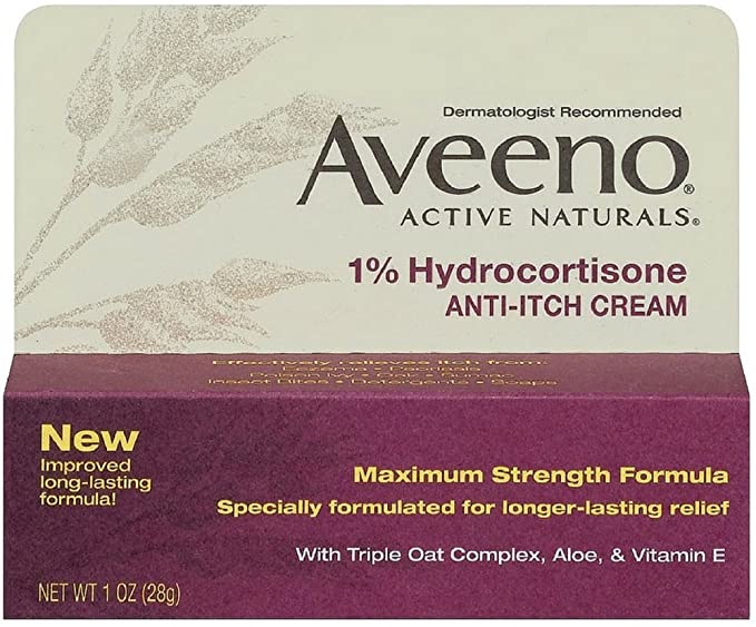 Aveeno 1% Hydrocortisone Anti-Itch Cream, 1 Oz ( Pack of 3 )