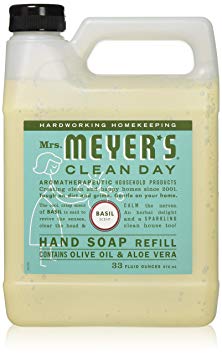 MRS MEYERS CLEAN DAY Soap Refill, Liquid Basil, 33 Ounce (Pack of 6)