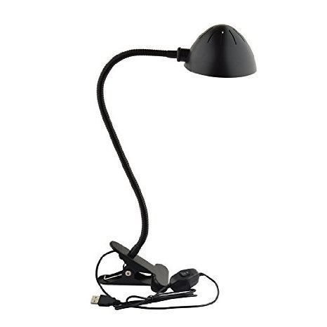 Snkey Clip-on Light Brightest Headboard LED Reading Lamp for Bed Flexible Sturdy Gooseneck LED Table Lamp While Light 5w 2-level Brightness Black