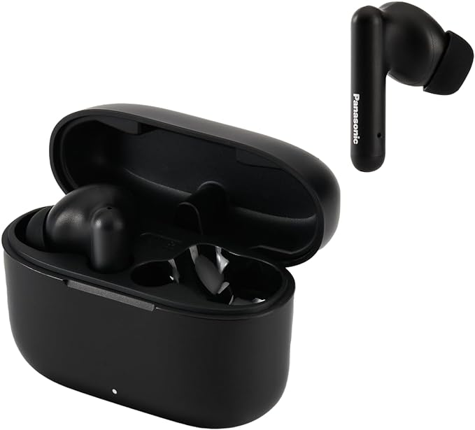 Panasonic RZ-B110WDE-K Wireless Earbuds, Bluetooth 5.3, with Built-in Microphone, XBS, up to 26 Hours Battery Life, with Charging Case, Black