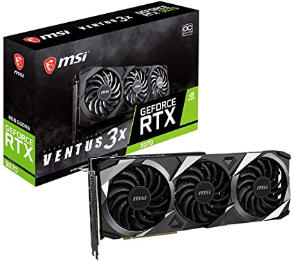 MSI Gaming GeForce RTX 3070 8GB GDRR6 256-Bit HDMI/DP TORX Fan 3.0 Ampere Architecture OC Graphics Card (RTX 3070 Ventus 3X OC)