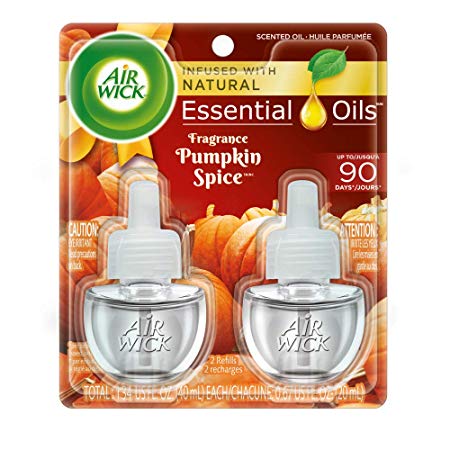 Air Wick Scented Oil 2 Refills, Pumpkin Spice, (2X0.67oz), Air Freshener