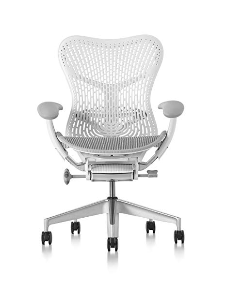 Herman Miller  Mirra 2 Chair, One Size, Fog with Studio White Frame