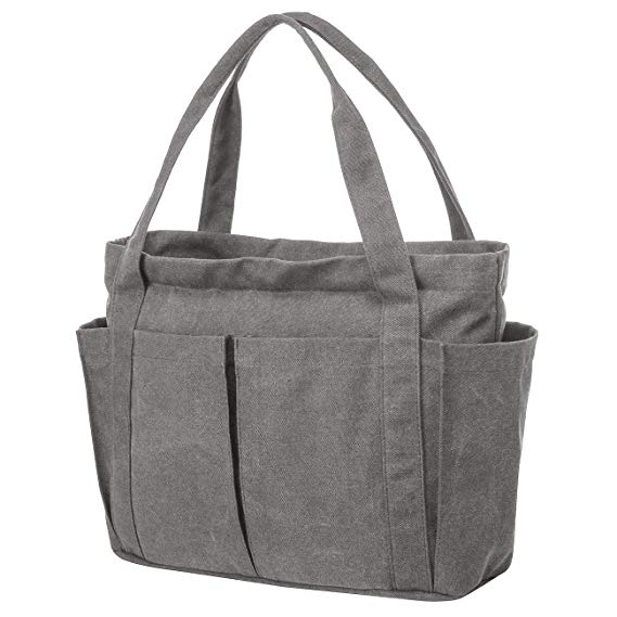 Riavika Canvas Weekend Tote Bag Shoulder Bag for Women (Gray)