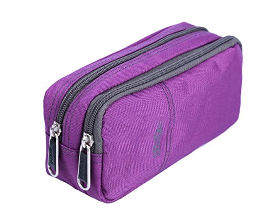 Pencil Cases, Pencil Holder Pencil bags Large Capacity with Two Compartments (Purple)