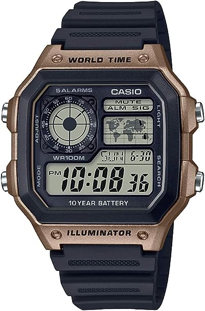 Casio Men Digital Japanese Quartz Watch with Resin Strap AE-1200WH-5AVCF