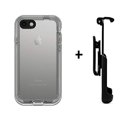 LifeProof NÜÜD Series Waterproof Case for iPhone 7 (ONLY) - SNOWCAPPED (Bright White/Sleet)   Belt Clip Holster